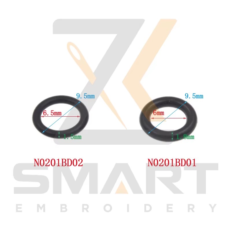 100 stykker Barudan Embroidery Machine Parts A9014055 KF232120 O-ringer N0201BD01 N0201BD02